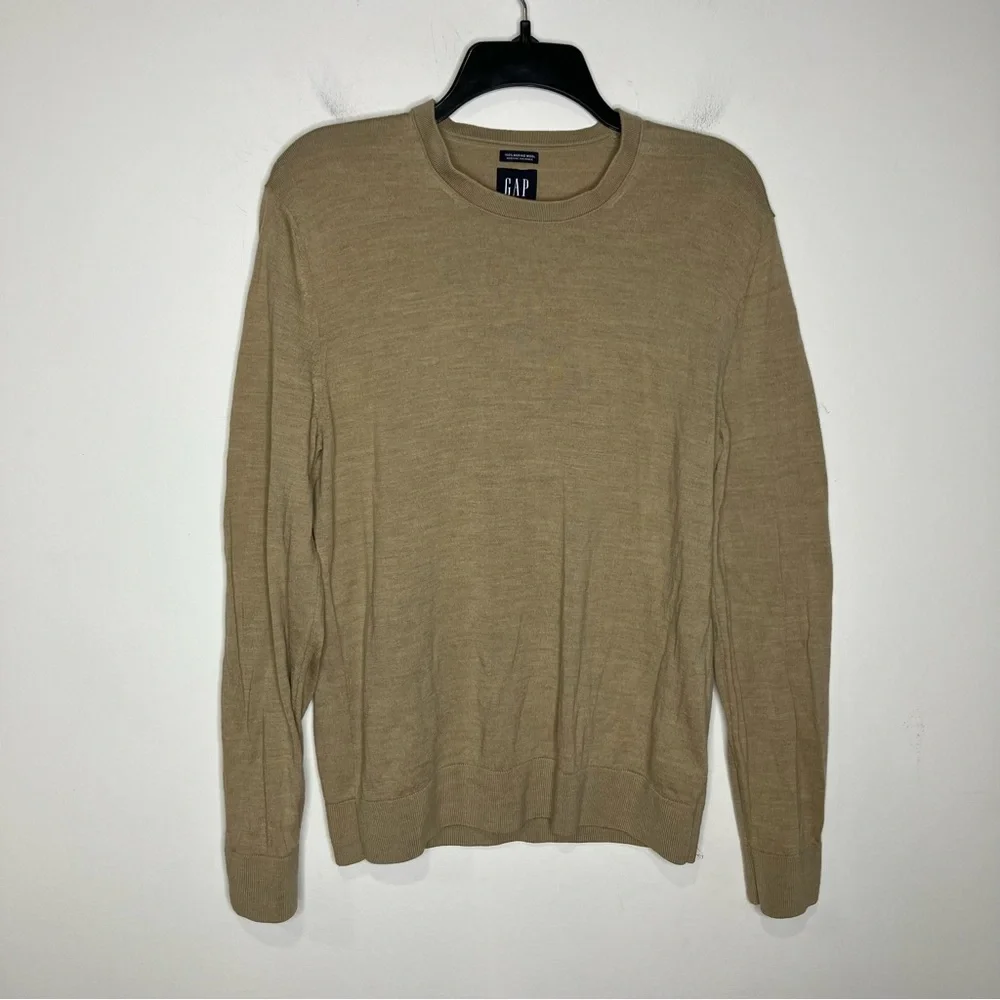 Gap 100% merino wool sweater washable wool womens size medium casual neutral